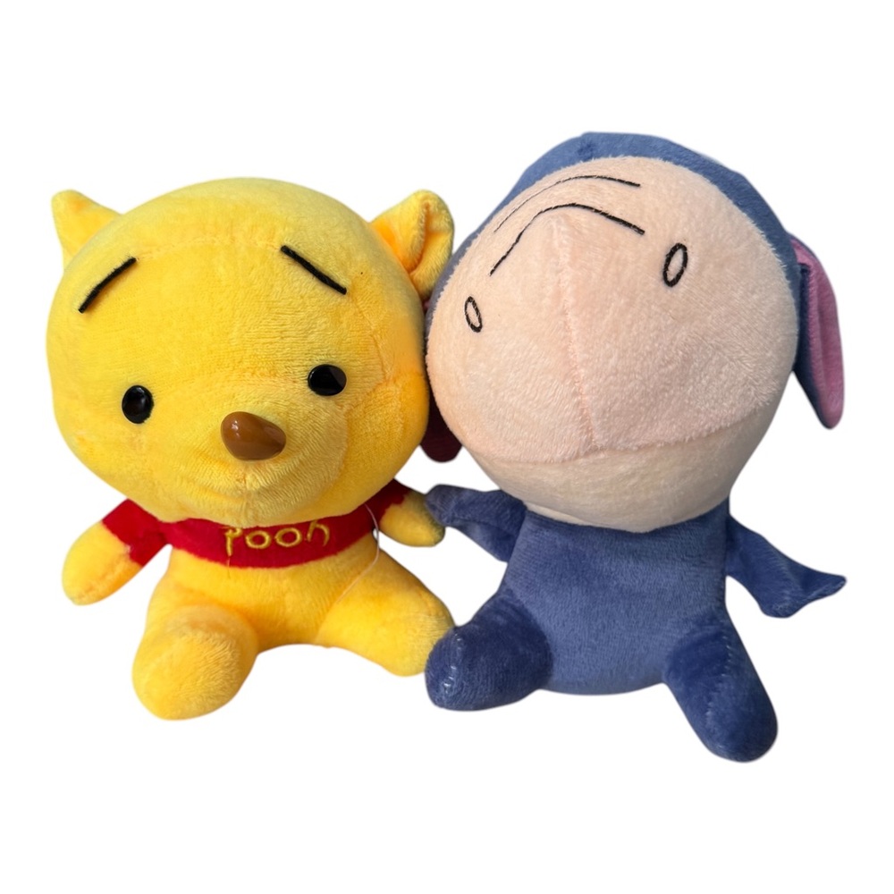 Disney Winnie the Pooh & Eeyore Mini Suction Cup Plush Set • Car Window Clings